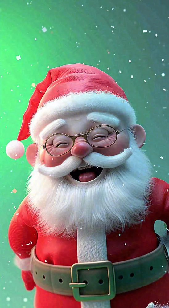 卡通圣诞老人雪花冬天，圣诞节(816x1488)