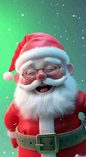 卡通圣诞老人雪花冬天，圣诞节