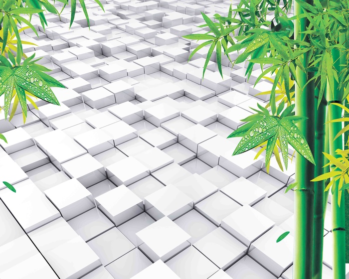 竹子背景墙psd模版下载