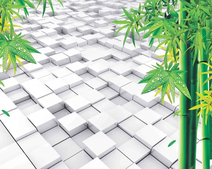 竹子背景墙psd模版下载