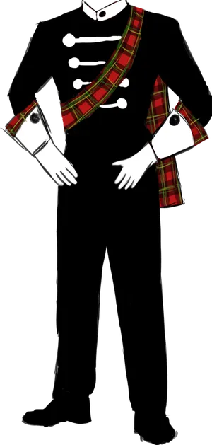 爵士人物卡通简笔服饰