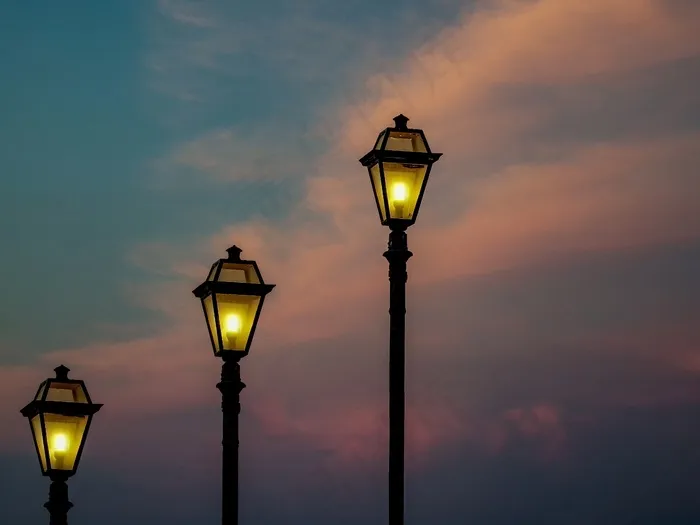 黄昏街灯素材图片