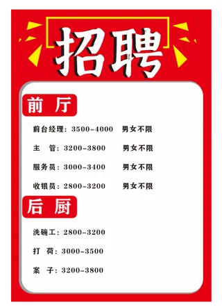 招聘广告 车贴 红底招聘  未转曲