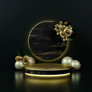 小清新c4d场景电商展台合层背景