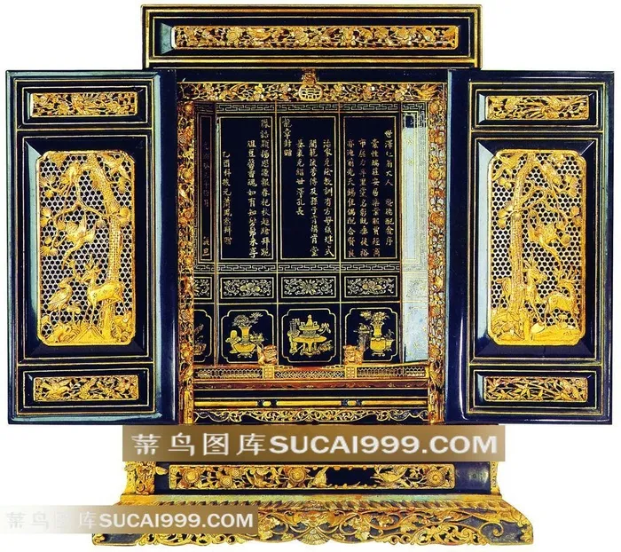 中国古典绘画书法花卉摆件木雕艺术