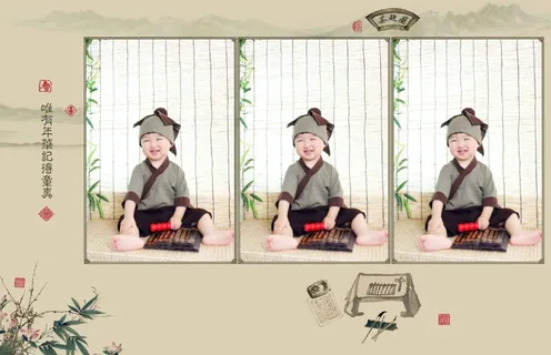 儿童工笔画PSD模板童真-3