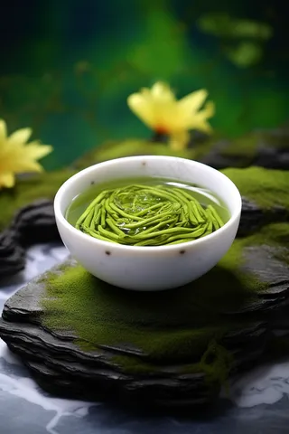 绿茶品茶茶文化摄影图