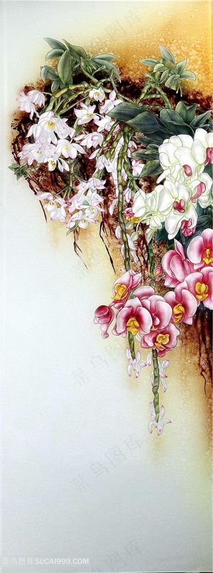 立体浮雕兰花图