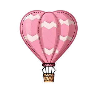 爱心热气球粉色免抠