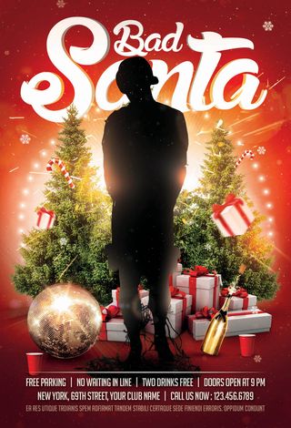 简约大气圣诞节快乐海报