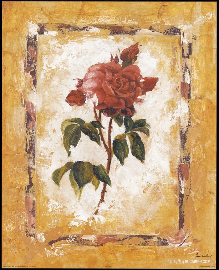 复古花卉唯美装饰画