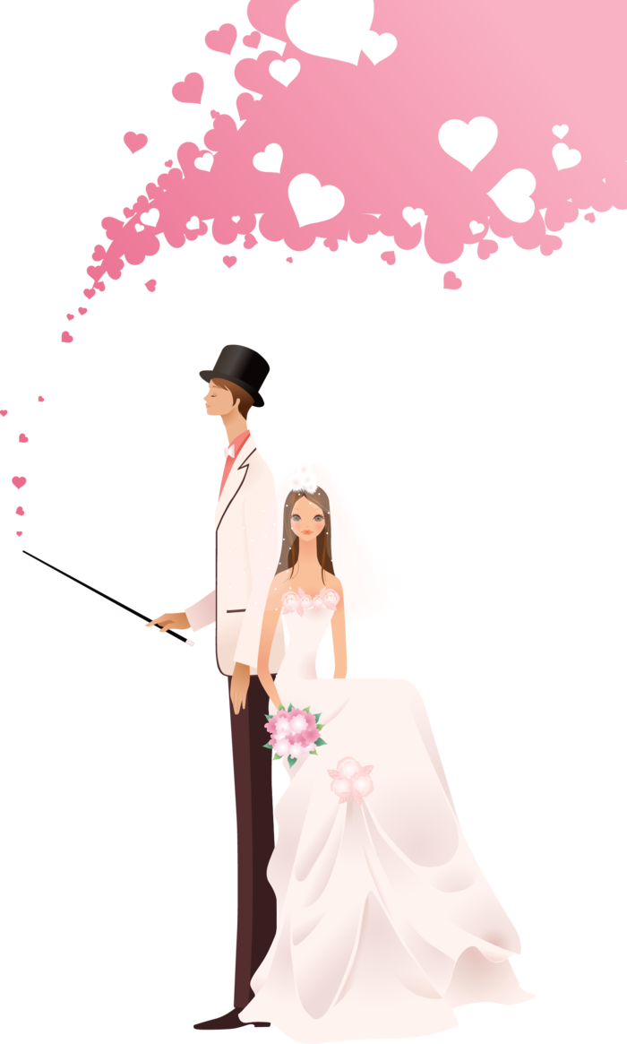 婚纱卡通人物婚礼白纱结婚婚纱摄影手绘