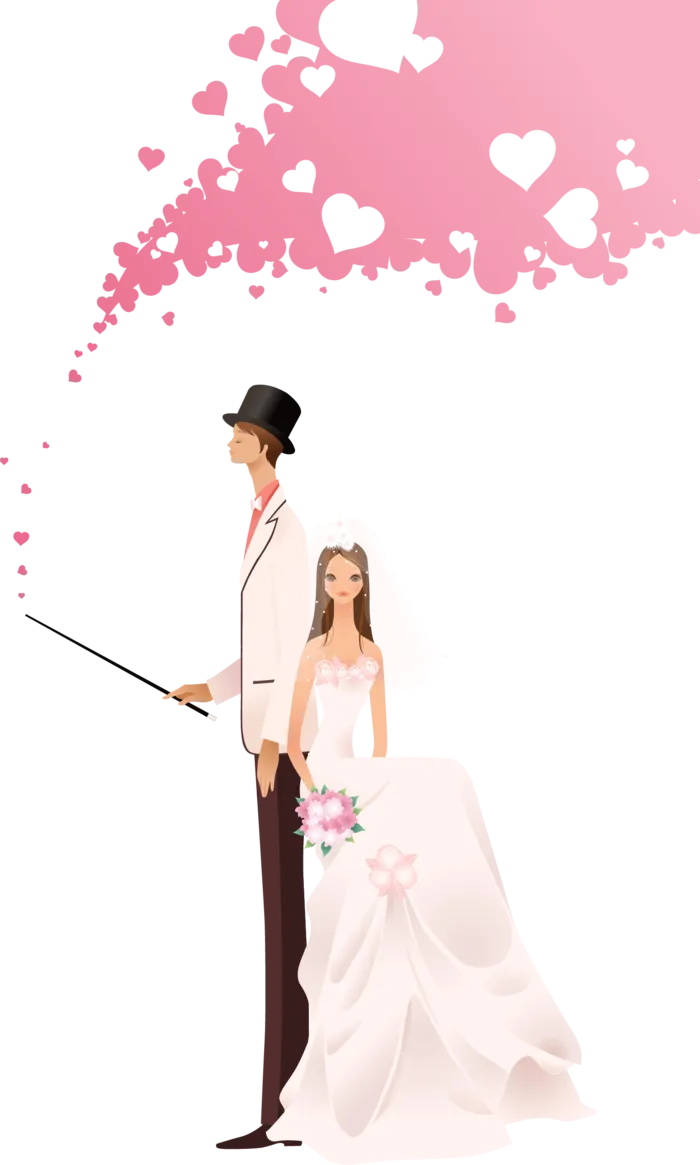 婚纱卡通人物婚礼白纱结婚婚纱摄影手绘