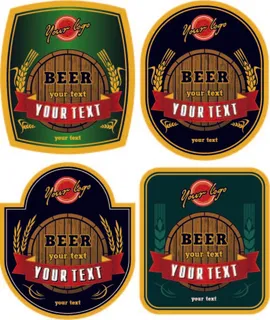 免抠创意啤酒标贴