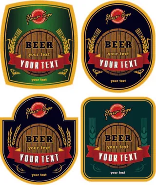 免抠创意啤酒标贴