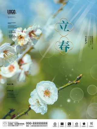 24节气立春春季新春春天海报模板PSD分层设计素材源文件模板