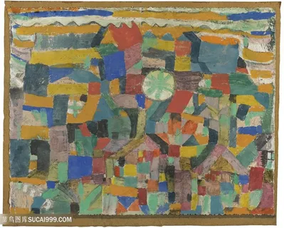 保罗克利手绘水彩不规则抽象画 保罗克利手绘水彩不规则抽象画