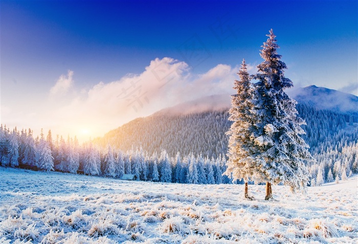 唯美雪山景色素材高清图片