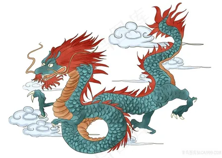 腾云驾雾的龙绘画图片