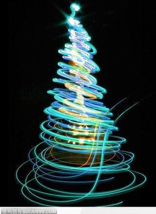 绚丽多彩的炫光圣诞树