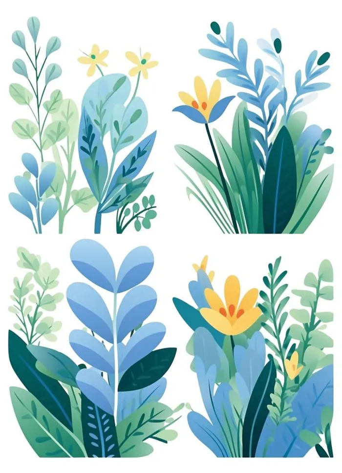 植物花朵矢量元素(896x1236)