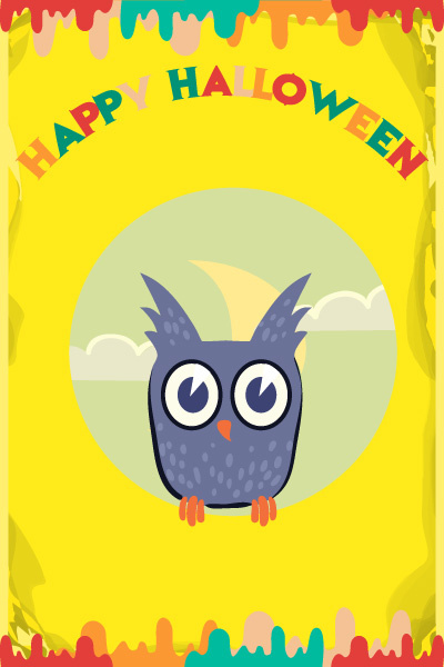 万圣节小鬼捣蛋儿童矢量插画扁平