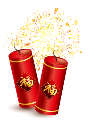 红色烟花爆竹免扣素材