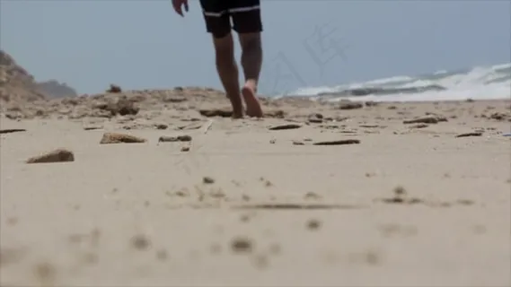 海滩, 脚, 沙, 步行, 假期, 夏天, 旅行, 海, 水