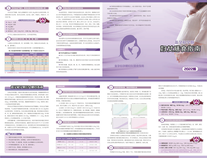 备孕和孕期妇女膳食指南四折页宣传单cdr矢量模版下载