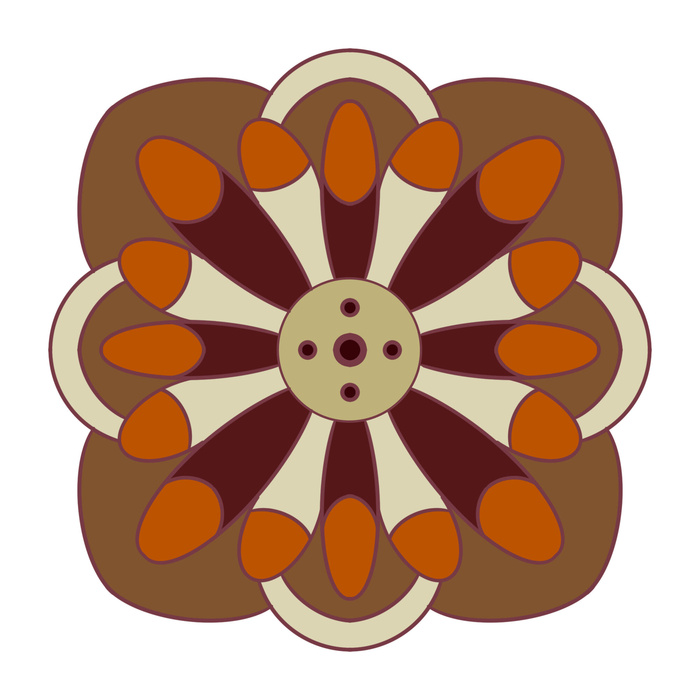 复古中国风国潮敦煌花纹花草插画手绘装饰小元素PSD素材