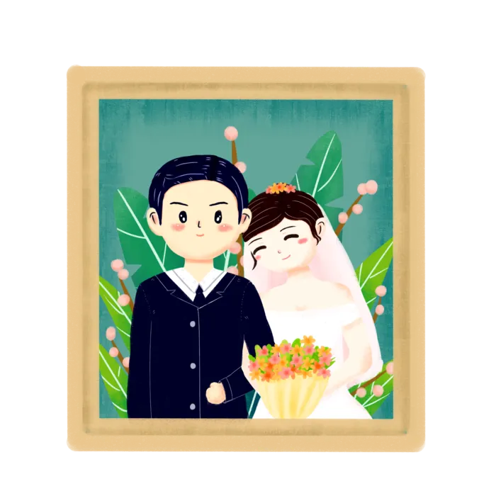 婚纱卡通人物婚礼白纱结婚婚纱摄影手绘