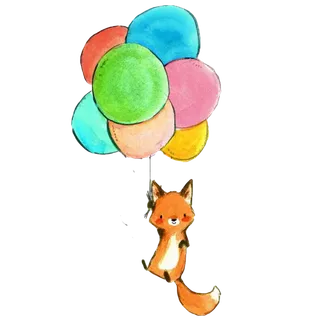 气球小狐狸卡通