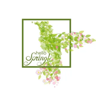 欢迎春天花开素材