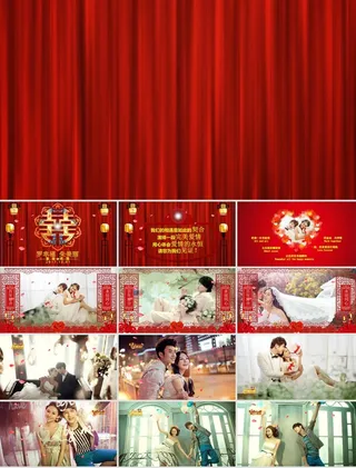 浪漫婚礼结婚快乐高兴PPT模板ppt模版