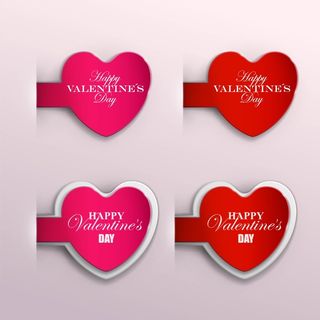 免抠彩色丝带标签