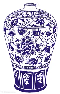 莲花瓷器花瓶国粹青花瓷中国风图片 莲花瓷器花瓶国粹青花瓷中国风图片