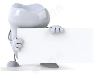 牙齿卡通形象办公场景