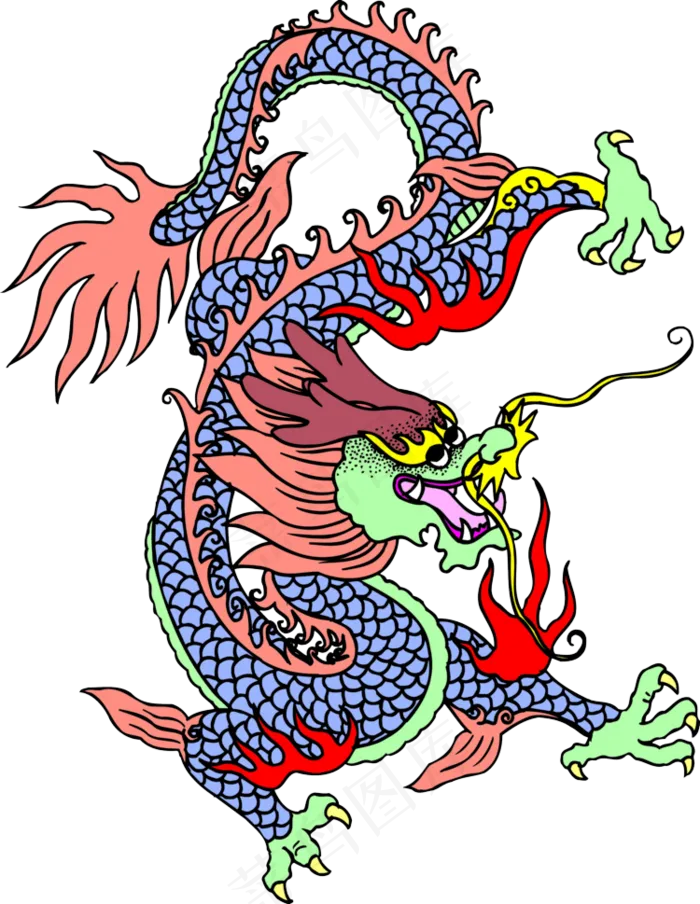 龙图腾卡通手绘祥云
