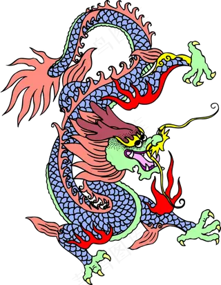 龙图腾卡通手绘祥云