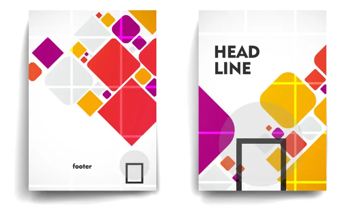 抽象矢量彩色时尚年度宣传册设计ai矢量模版下载