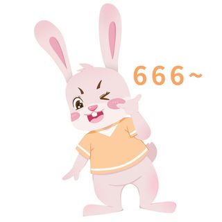 手绘2023兔年新年卡通兔子形象IP插画元素PSD设计素材png图案