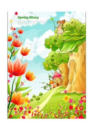 欢迎春天到花开风景