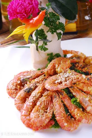 麦香虾中华美食摄影图