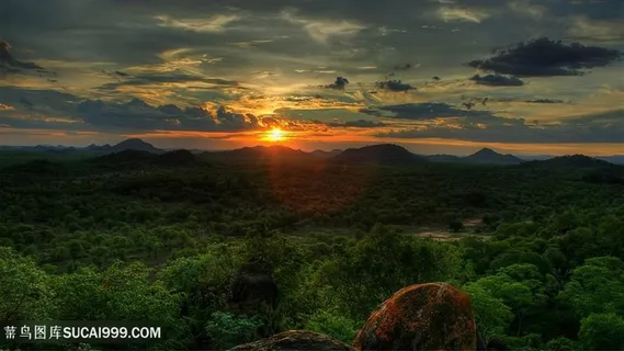 晚霞夕阳风景画壁纸