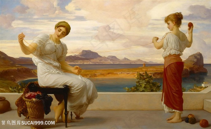 弗雷德里克 · 莱顿唯美海景美女装饰画