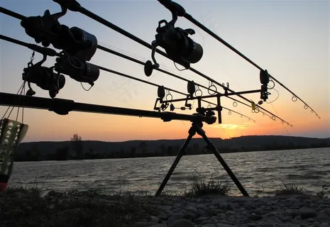 钓鱼鱼竿渔具设备高清图