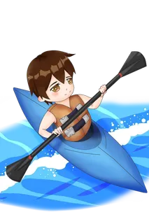 手绘游泳暑期儿童玩水插画