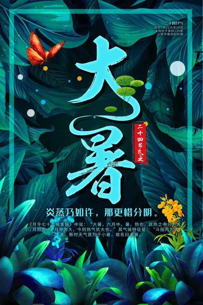 传统节日大暑海报