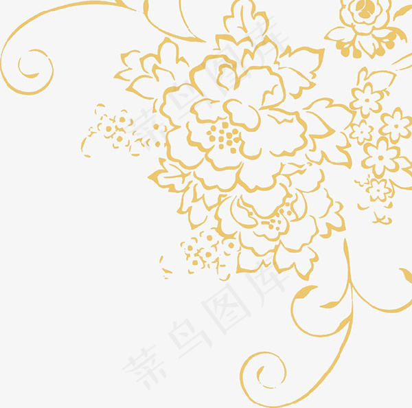 金色矢量花图案ai矢量模版下载