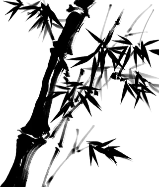 竹子水墨画中国风国画墨水书法竹子画